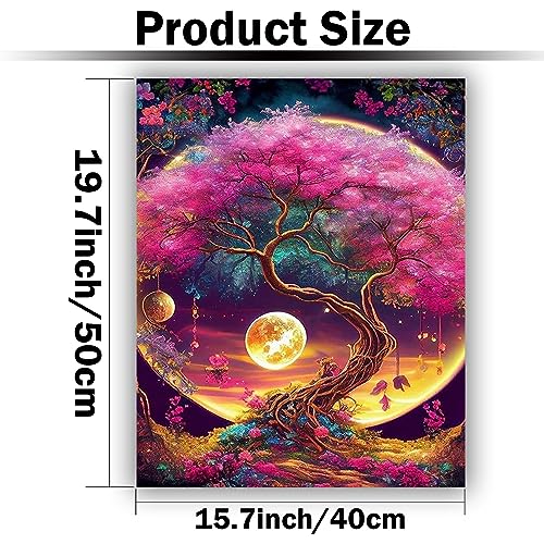 Aestalrcus Paint by Number for Adults, Tree Painting by Numbers for Adults, Acrylic Adults Paint by Numbers Kits on Canvas for Home Wall Decoration and Gifts 16x20inch