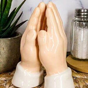 "Home Décor Accents" Inspirational Religious Themed Praying Hands Ceramic Salt Pepper Shakers Set - Home Accents 33-kl1-9860