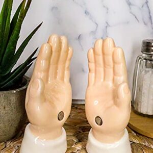 "Home Décor Accents" Inspirational Religious Themed Praying Hands Ceramic Salt Pepper Shakers Set - Home Accents 33-kl1-9860