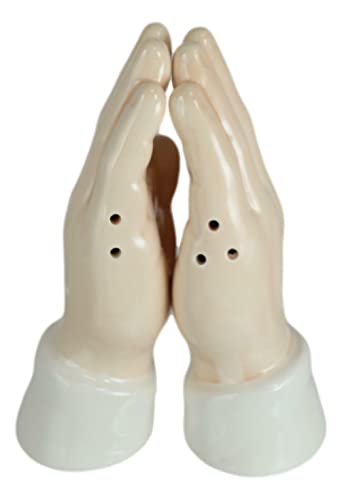 "Home Décor Accents" Inspirational Religious Themed Praying Hands Ceramic Salt Pepper Shakers Set - Home Accents 33-kl1-9860