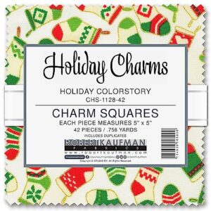 holiday charms holiday charm square 42 5-inch squares charm pack robert kaufman fabrics chs-1128-42