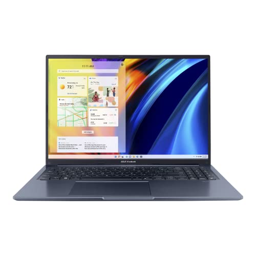 ASUS Newest M1603QA VivoBook Thin and Light Laptop 16" WUXGA 1920x1200 8-Core AMD Ryzen 7 5800HS Radeon Graphics 16GB DDR4 512GB NVMe SSD USB-C HDMI Wi-Fi 6 Windows 11 Pro w/RATZK 32GB USB