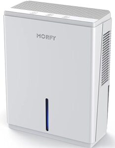 morfy dehumidifiers for room bedroom, upgraded version 85 oz dehumidifiers, 6800 cubic feet(700sq ft) small dehumidifiers for room with drain hose and auto shut off, portable quiet dehumidifier for bedroom bathroom rv laundry room or closet（matte white）