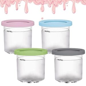 oyupsx creami ninjia, ice cream containers, replacement pints and lids for ninja creami, compatible with nc299amz & nc300s series ice cream maker. bpa free, safe leak proof, dishwasher safe (4 pcs)