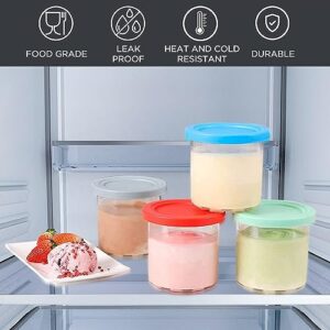 OYUPSX Creami Ninjia, Ice Cream Containers, Replacement Pints and Lids for Ninja Creami, Compatible with NC299AMZ & NC300s Series Ice Cream Maker. BPA Free, Safe Leak Proof, Dishwasher Safe (4 pcs)