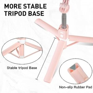 LOSODONA 44" Selfie Stick Tripod Cell Phone Tripod Bluetooth Selfie Stick Wireless Remote Tripods Compatible iPhone 14 13 12 pro Max, Android Samsung S23 S22(Pink)