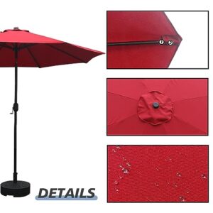 Garden lucky Replacement Umbrella Canopy for 9ft 8 ribs Mark Patio Umbrella 2pcs/Package Red