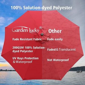 Garden lucky Replacement Umbrella Canopy for 9ft 8 ribs Mark Patio Umbrella 2pcs/Package Red