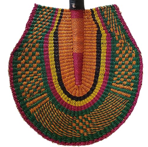 Woven African Handheld Fan, African fan, Church fan, Ankara tv fan, Summer fan, Sports Hand Fan for Men and Women. (M 400)