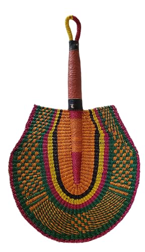 Woven African Handheld Fan, African fan, Church fan, Ankara tv fan, Summer fan, Sports Hand Fan for Men and Women. (M 400)