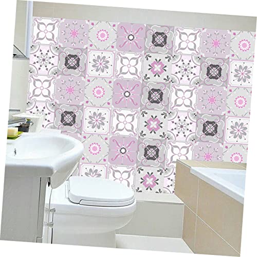 LIFKOME 20 Pcs Pink Tiles Bedroom Tile Flooring Vinyl Floor Tile Floor Tiles Stickers Pink Marble Decor Home Furniture Decor Tile Removable Sticker Floor Tile Sticker for Home Tile Decor