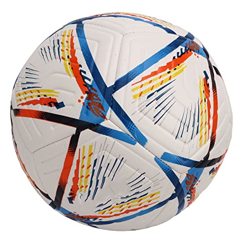 Keenso Colorful Soccer Ball, Nylon Winding Yarn Durable Adult Soccer Ball for Lawn (15~16cm / 5.91~6.3in)