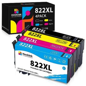 822xl ink cartridges remanufactured replacement for epson 822xl ink cartridges combo pack t822xl 822 printer ink for workforce pro wf-3820 wf-4820 wf-4830 wf-4833 wf-4834 (4-pack, bcmy)