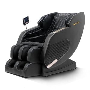 2023 massage chair recliner, zero gravity full body massage chair with airbags, heating, bluetooth speaker and foot rollers (black)