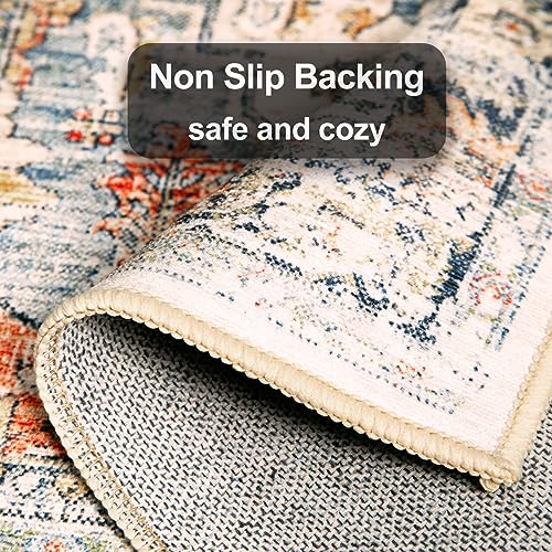 Area Rug 5x7 Rugs for Living Room 5x7 Persian Rugs Washable Rugs 5x7 Vintage Rug for Bedroom Distressed Non Slip