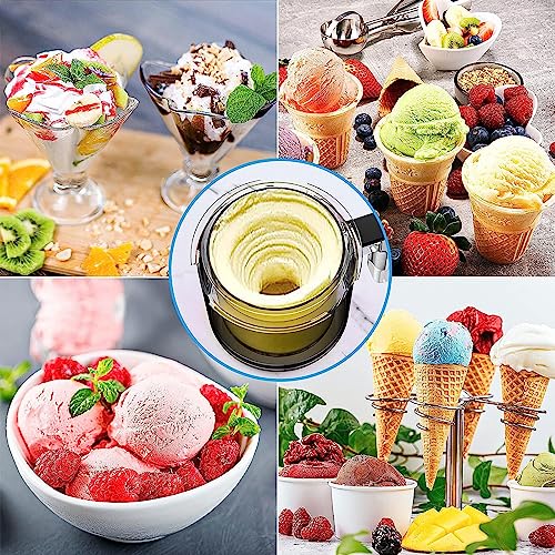 EVANEM 2/4/6PCS Creami Deluxe Pints, for Creami Ninja Ice Cream Containers,16 OZ Creami Deluxe Airtight and Leaf-Proof Compatible NC301 NC300 NC299AMZ Series Ice Cream Maker,Gray-2PCS