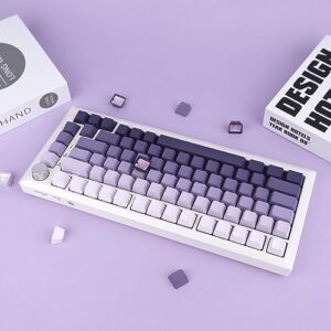 GEKUCAP Custom PBT Keycaps, Gradient Purple Keycaps 134 Keys, Double Shot Side Printed Key Caps, Shine Through Backlit Keycaps Set for 61/87/104/108 Cherry MX Switches Mechanical Keyboard