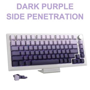 GEKUCAP Custom PBT Keycaps, Gradient Purple Keycaps 134 Keys, Double Shot Side Printed Key Caps, Shine Through Backlit Keycaps Set for 61/87/104/108 Cherry MX Switches Mechanical Keyboard