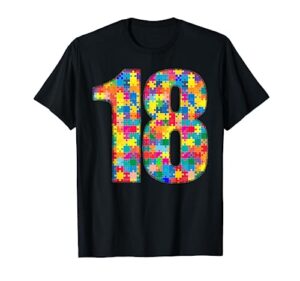 18 years old gifts 18th birthday autism insert for boy girl t-shirt