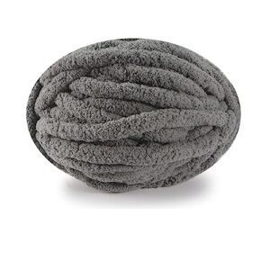 1pcs 250g/ball soft thick line chunky chenille wool yarn velvet yarn hand knitting crochet yarn for diy blanket cushion giant yarn (color : 13-hui)