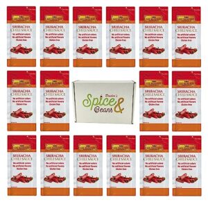 lee kum kee sriracha chili sauce 8 ml packets | hot sauce, gluten free, no artificial colors or flavors - pack of 40