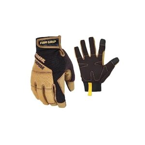 firm grip winter utility insuated tough working gloves compatible with thinsulate - yellow/black, large