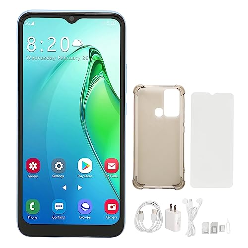 5G Unlocked Smartphone, Unlocked Cell Phone, 6.5 inch Vast Display, 5000mAh Battery, Face Unlocked Smartphone, 160MP Rear+12MP Front Camera, 6GB RAM 128GB ROM Mobile Phone 5G (US Plug)