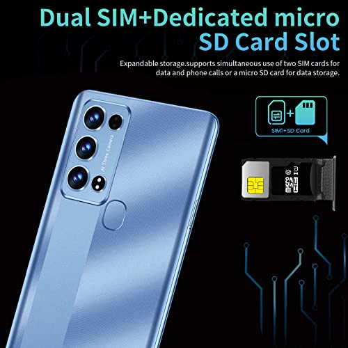 5G Unlocked Smartphone, Unlocked Cell Phone, 6.5 inch Vast Display, 5000mAh Battery, Face Unlocked Smartphone, 160MP Rear+12MP Front Camera, 6GB RAM 128GB ROM Mobile Phone 5G (US Plug)