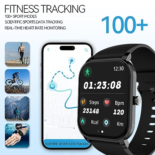 anyloop Smart Watch for Men and Women, 2.02'' Activity Tracker and Smartwatches, 100+ Sport Modes Fitness Tracker with IP68 Waterproof Heart Rate Sleep Monitor Compatible with Android&iOS