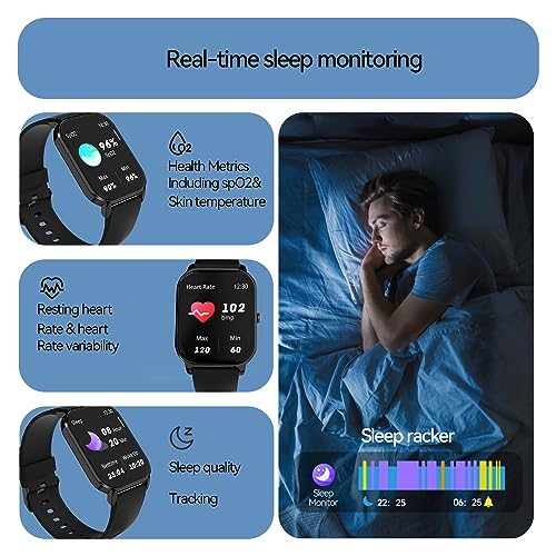 anyloop Smart Watch for Men and Women, 2.02'' Activity Tracker and Smartwatches, 100+ Sport Modes Fitness Tracker with IP68 Waterproof Heart Rate Sleep Monitor Compatible with Android&iOS