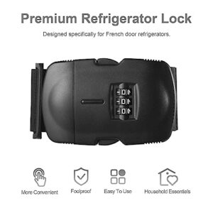 Upgraded! Adjustable French Door Refrigerator Lock Strape - Perfect for Kids and Adults. Child- Proof Your Refrigerator with Our High-end Combination Fridge Lock, Designed for Special Needs.