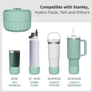 Silicone Bottle Boot Sleeve for Stanley Cup Accessories Tumbler Quencher & Ice Flow 40 30 20 oz, Hydroflask 12-24 oz, Owala and Simple Modern, Boot Cover Fit Water Bottle Bottom Width of 2.8"-3"