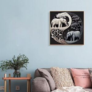 Eiazuiks Paint by Number for Adults. Elephant Paint by Numbers for Adults Beginner Drawing Paintwork with 3 Paintbrushes Paint Canvas Oil Painting Happy Fall 16” x 20”