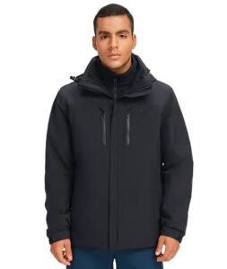 camel crown outdoor jacket men winter ski jacket windbreaker 3 in1 hooded rain coat for traveling climbing hiking