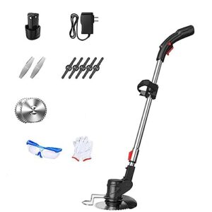 cordless lawn mower and edge trimmer lawn mower small household lawn mower weed puller brush cutter adjustable blade 90° adjustable suitable for farm outdoor garden etc. abattery