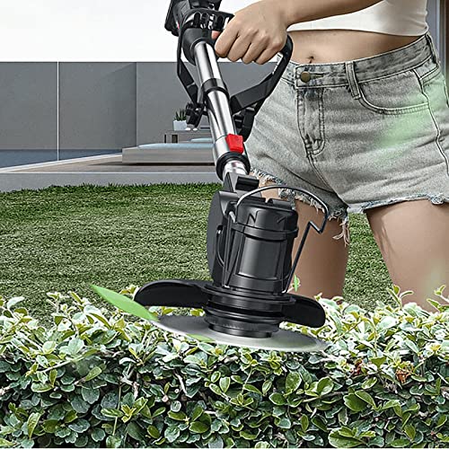 Cordless Lawn Mower and Edge Trimmer Lawn Mower Small Household Lawn Mower Weed Puller Brush Cutter Adjustable Blade 90° Adjustable Suitable for Farm Outdoor Garden Etc. abattery