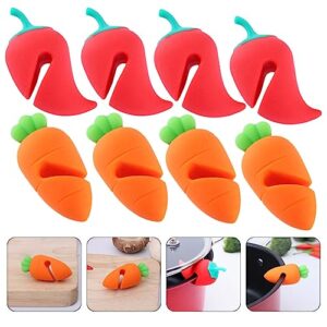 Silicone Lid Lifter 8pcs Pot Lid Lifter Silicone Spill Proof Lid Lifter Soup Pot Splash-proof Steam Release Pan Pot Lid Lifter Kitchen Gadget Tool Spill-proof Lid Stand