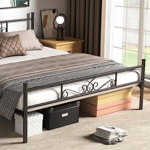 Pliwier Twin Size Metal Platform Bed Frame,14" High Bed Frame with Headboard, Premium Steel Slat Support, No Box Spring Needed, Anti-Slip, Easy Assembly