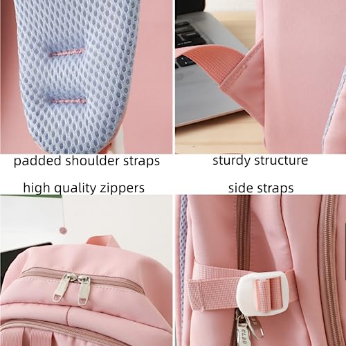 Kawaii Backpack with Cute Accessories Large Capacity Spring Summer Rucksack for Women Aesthetic Trendy Casual Daypack (Purple)