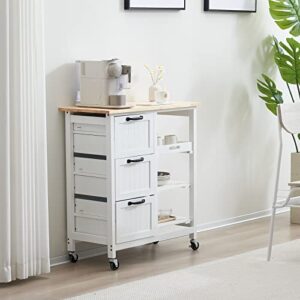 white rolling kitchen island with storage,drawer storage islands &carts mobile storage islands,portable kitchen cart cabinets rolling kitchen island table on wheels with storage cabinet 76 x 37x 84cm