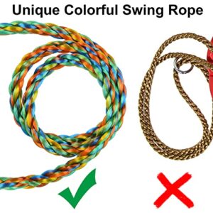 Swing for Kids Disc Swing Tree Swing Set Accessories Rope Swing Adjustable Swing Set with Monkey Bars 1 Carabiner 2 Added Hanging Straps, 3 in 1 Heavy Duty Swingset for Zipline Outdoor Backyard