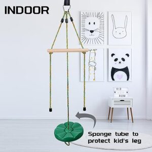 Swing for Kids Disc Swing Tree Swing Set Accessories Rope Swing Adjustable Swing Set with Monkey Bars 1 Carabiner 2 Added Hanging Straps, 3 in 1 Heavy Duty Swingset for Zipline Outdoor Backyard