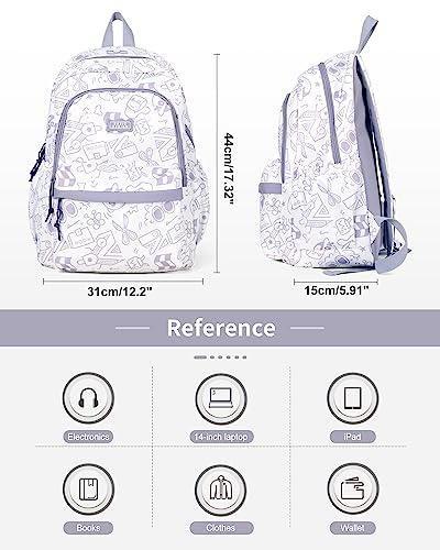 kibachev Backpack for Women Cute Backpack College Backpack With Laptop Compartment Aesthetic Backpack Kawaii Backpack