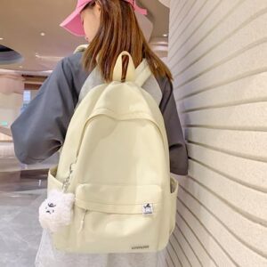 VTTDB Kawaii Backpack with Cute Accessories Casual Aesthetic Daypack Waterproof Travel Rucksack Large Laptop Bag for Women (yellow)