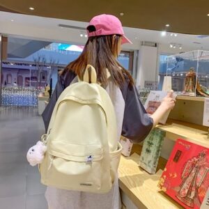 VTTDB Kawaii Backpack with Cute Accessories Casual Aesthetic Daypack Waterproof Travel Rucksack Large Laptop Bag for Women (yellow)