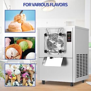 BZD Commercial Gelato Hard Ice Cream Machine - 1400W 4.3 to 5.3 Gallons Per Hour with LED Panel Auto Clean Perfect 110V Ice Cream Machine for Snack Bars Restaurants supermarket