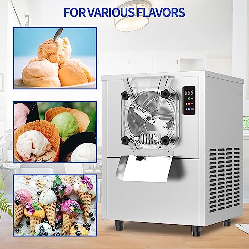 BZD Commercial Gelato Hard Ice Cream Machine - 1400W 4.3 to 5.3 Gallons Per Hour with LED Panel Auto Clean Perfect 110V Ice Cream Machine for Snack Bars Restaurants supermarket