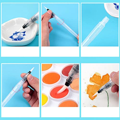 Watercolor Brush Pens Water Color Brush Pen 9Pcs Watercolor Paint Brush Pen Set Water Soluble Colored Pens Aqua Coloring Brush Painting Pencils Watercolor Painting Brushes