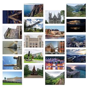 dear mapper norway vintage landscape postcards pack 20pc/set postcards from around the world greeting cards for business world travel postcard for mailing decor gift