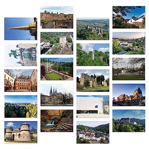 Dear Mapper Luxembourg Vintage Landscape Postcards Pack 20pc/Set Postcards from Around the World Greeting Cards for Business World Travel Postcard for Mailing Decor Gift